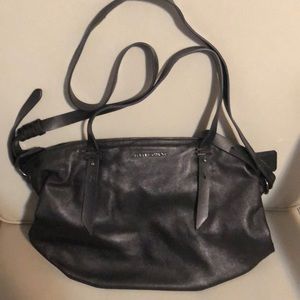 Leather black satchel messengers bag